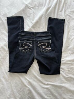 Ricki's Dark Blue Skinny Jeans with Embroidered Back Pockets